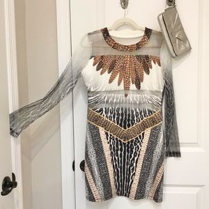 NF Embellished Animal Print Dress Size XL, EUC